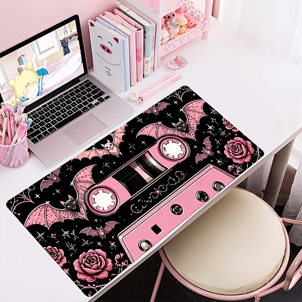 Retro Gaming Desk - Roze retro cassetteband grote uitgebreide gaming-muismat