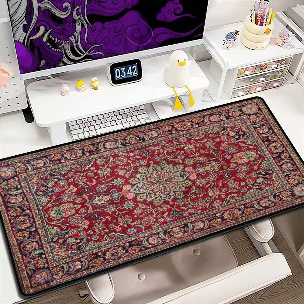 Retro Gaming Desk - Vintage Perzisch tapijt patroon grote muismat,