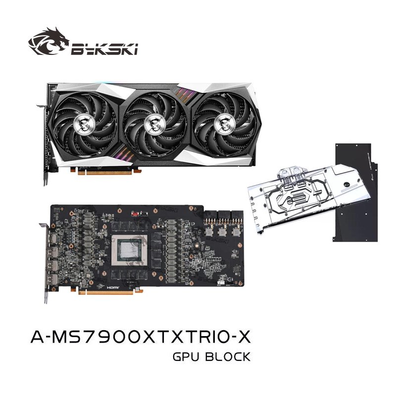Amd Vga Rx 7900 Xtx - Bykski A-MS7900XTXTRIO-X Waterblok Gebruik voor MSI