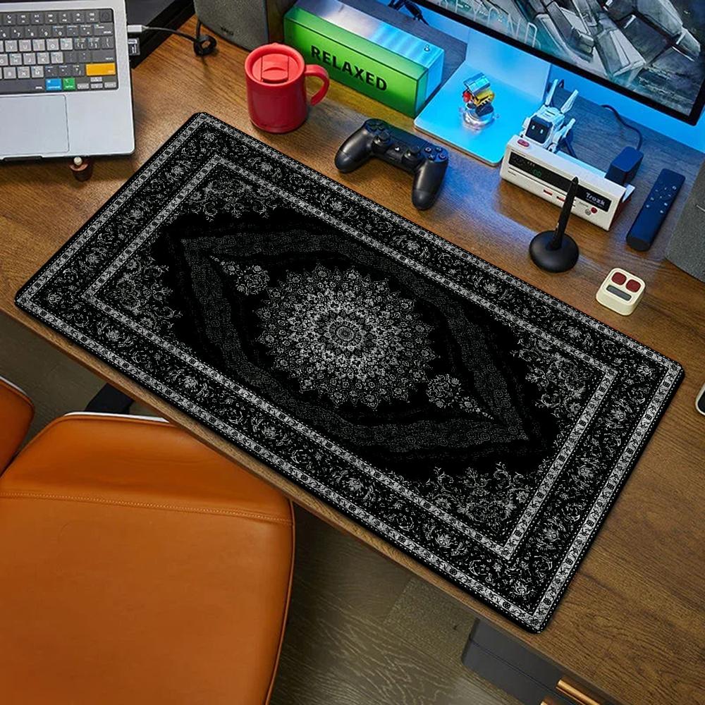 Retro Gaming Desk - Nieuw zwart Perzisch tapijt mysterieuze retro