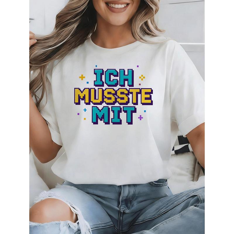 Retro Gaming Font - Ik moest met Duits meme T-shirt