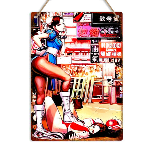 Retro Gaming Us - Chun Li Retro Gaming Metalen Wandbord