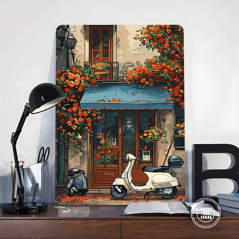 Vintage Scooter Shop Poster Ge - Retro Gaming Shops recensie en prijs
