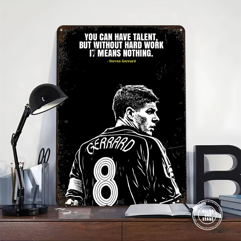 Steven Gerrard Quote Metal Pos - Retro Gaming Desk recensie en prijs