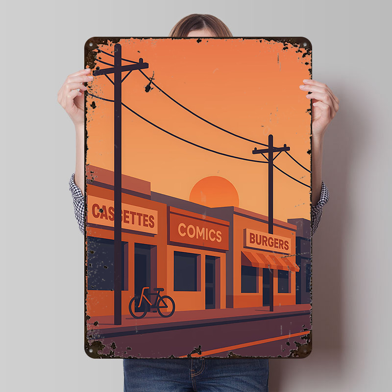 Sunset Street met winkels en f - Retro Gaming Shops recensie en prijs