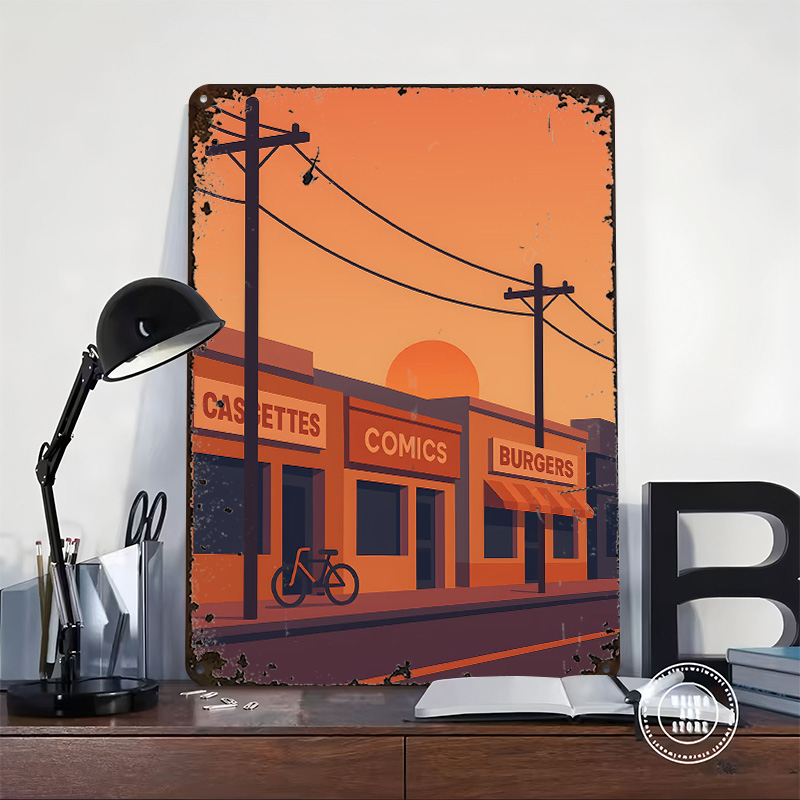 Sunset Street met winkels en f - Retro Gaming Shops recensie en prijs